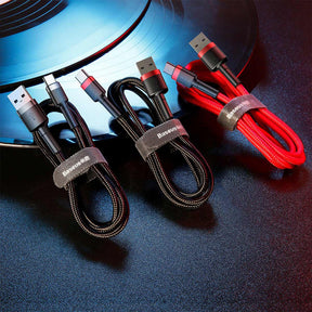 Baseus Cafule Fast Charge Type-C USB Data Charging Cable 2M-Black+Red-2m