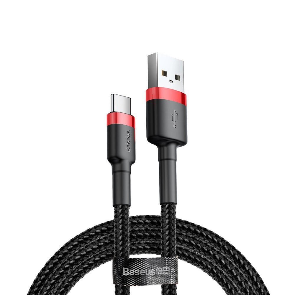 Baseus Cafule Fast Charge Type-C USB Data Charging Cable 2M-Black+Red-2m