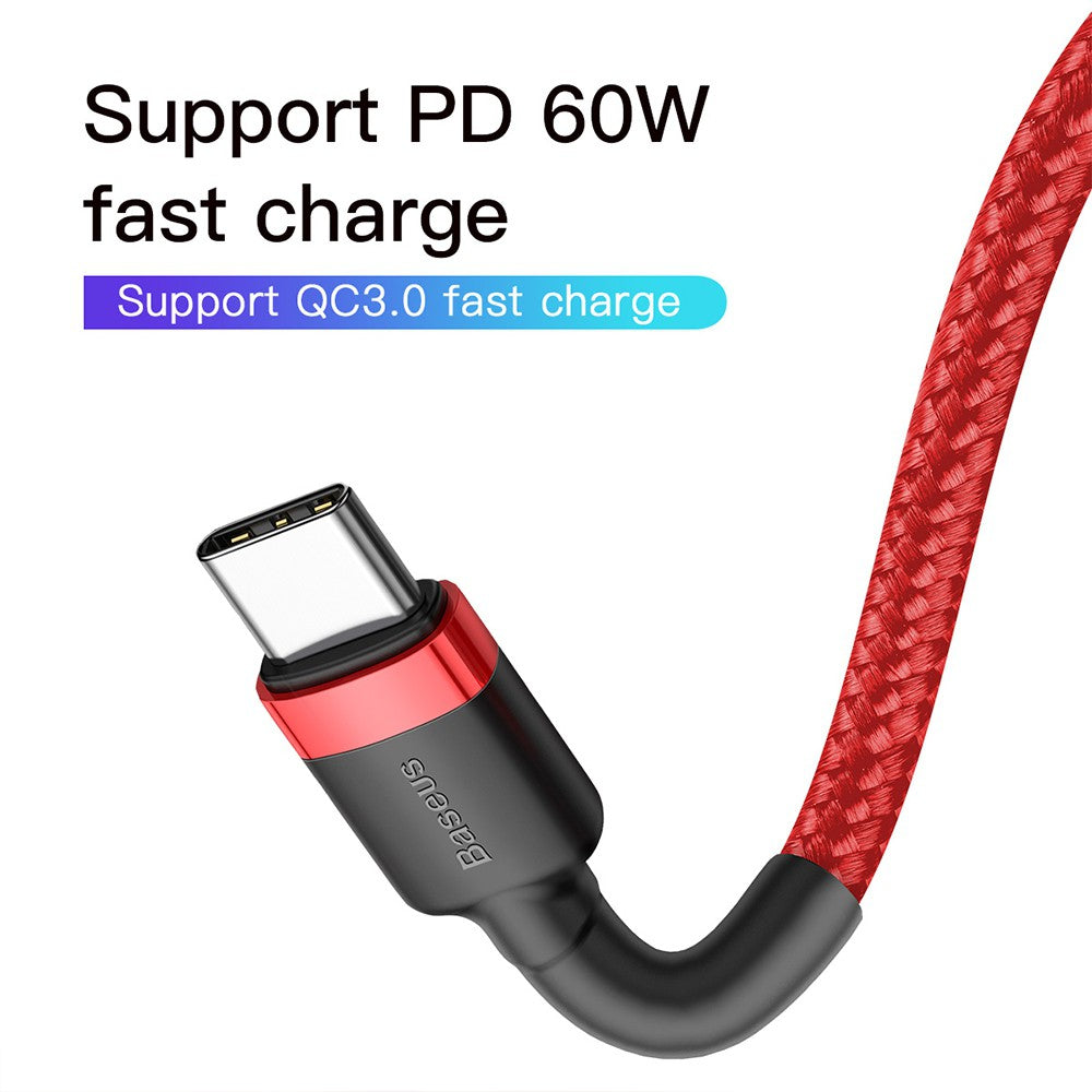 Baseus Cafule PD2.0 60W Flash Charging Type-C to Type-C Cable (20V 3A) 1/2m Compatible for iPhone 15 Series