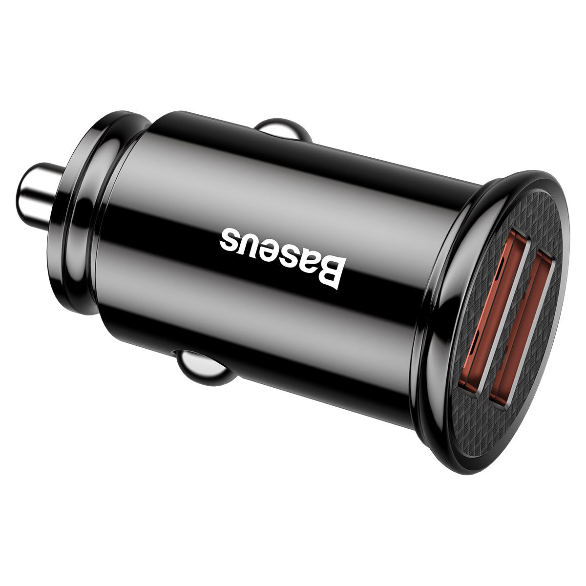 Baseus Circular Plastic A+A 30W Dual QC3.0 Quick Car Charger-Black