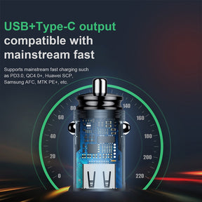 Baseus Circular Plastic A+C 30W  PPS Car Charger-Black
