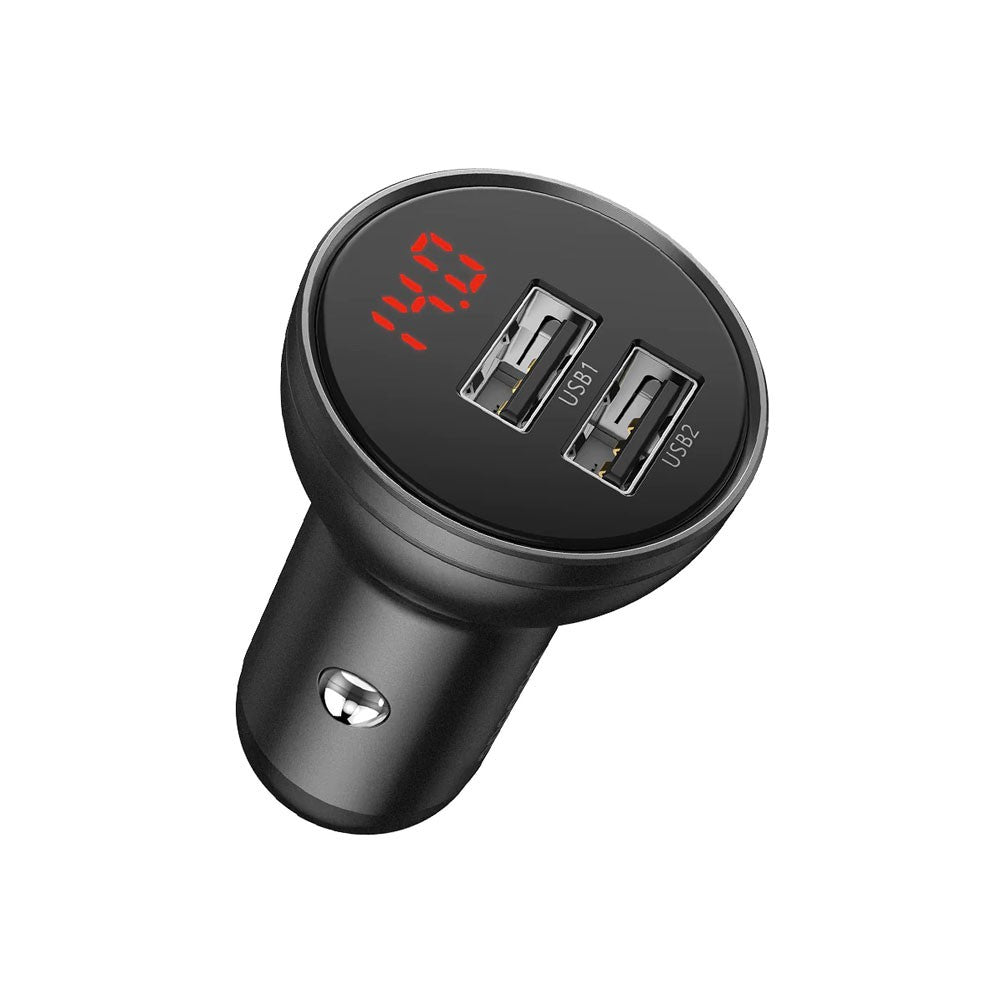 Baseus Digital Display Dual USB 4.8A 24W Car Charger 24W