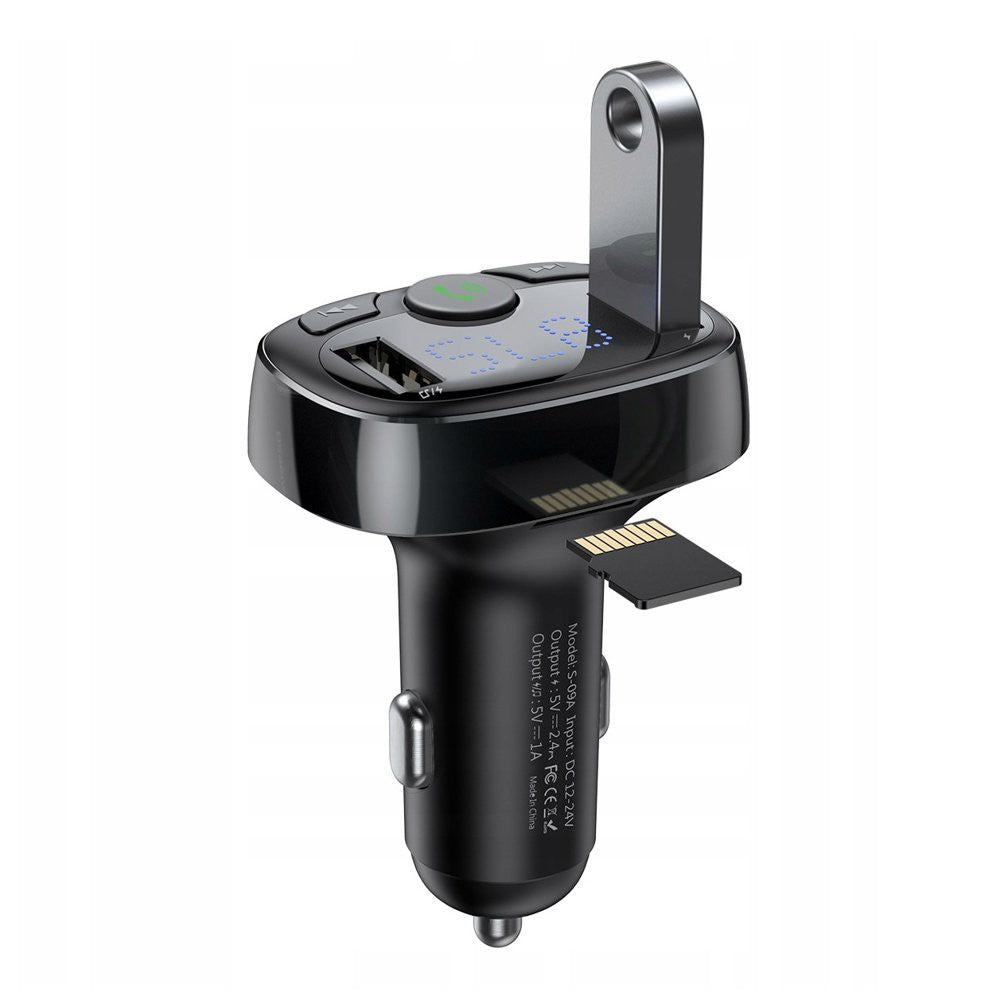 Baseus T Typed S-09A Bluetooth MP3 Car Charger (Standard edition)-Black