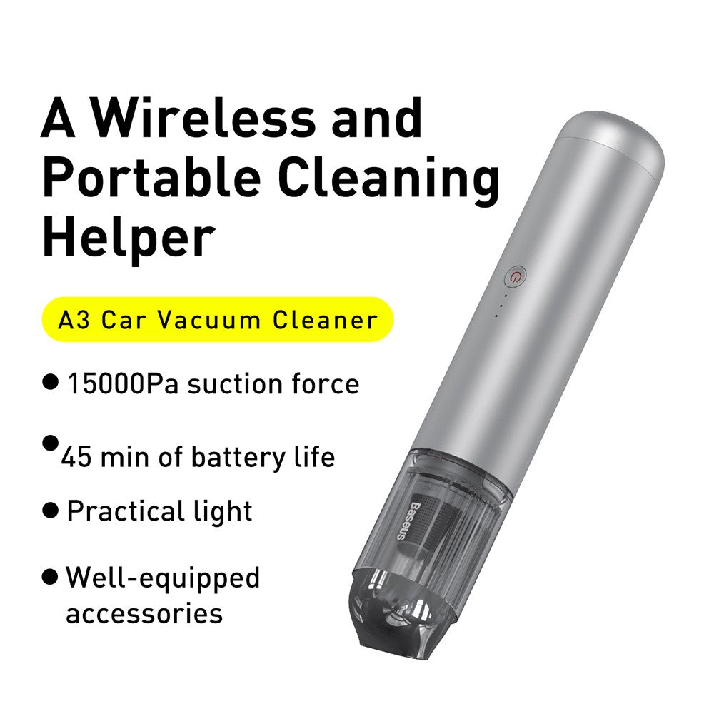 Baseus A3 Car Vacuum Cleaner (15000pa)-Tarnish