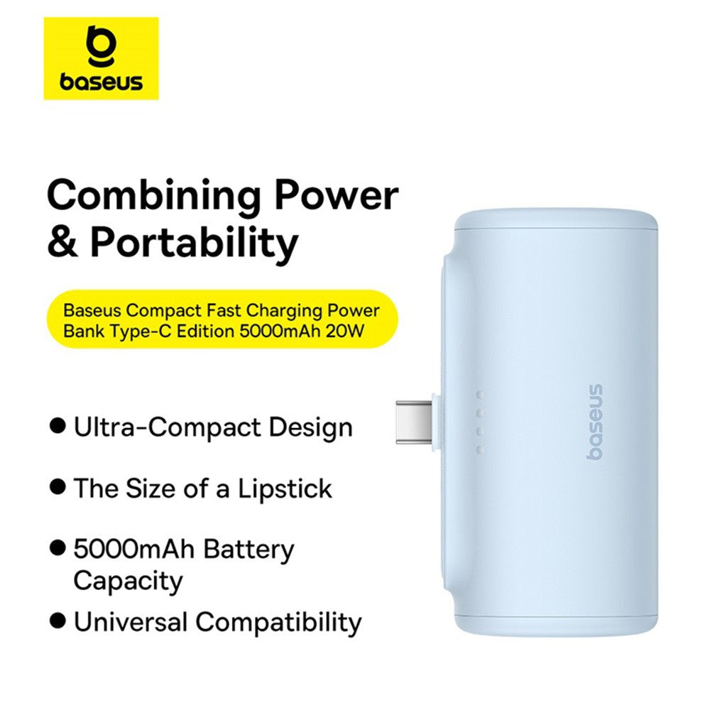 Baseus Compact Fast Charging Power Bank Type-C Edition 5000mAh 20W