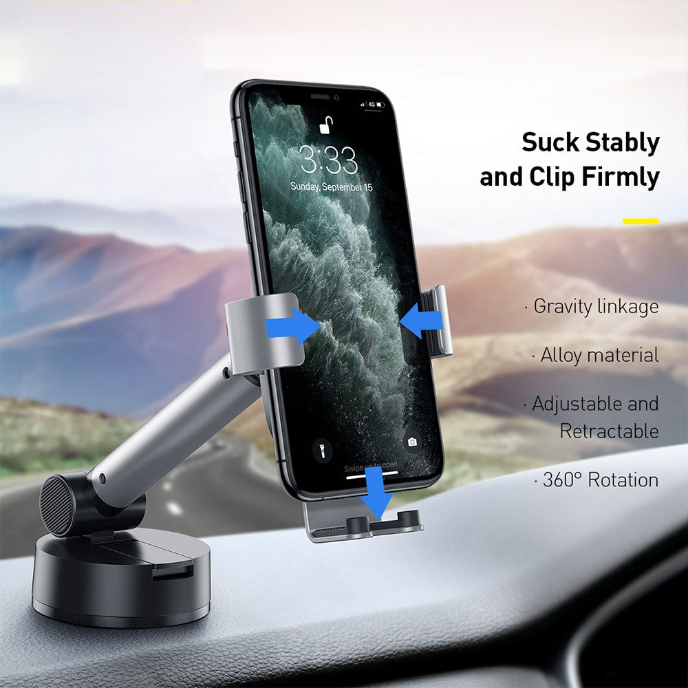 Baseus Simplism Gravity Car Mount Holder With Suction Base-Black