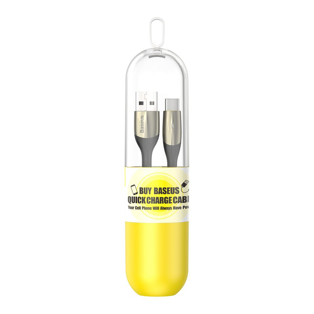 Baseus Horizontal Data Cable (With An Indicator Lamp) USB to Type-C 3A 1M Black Retail Sets (16PCS/Pack)