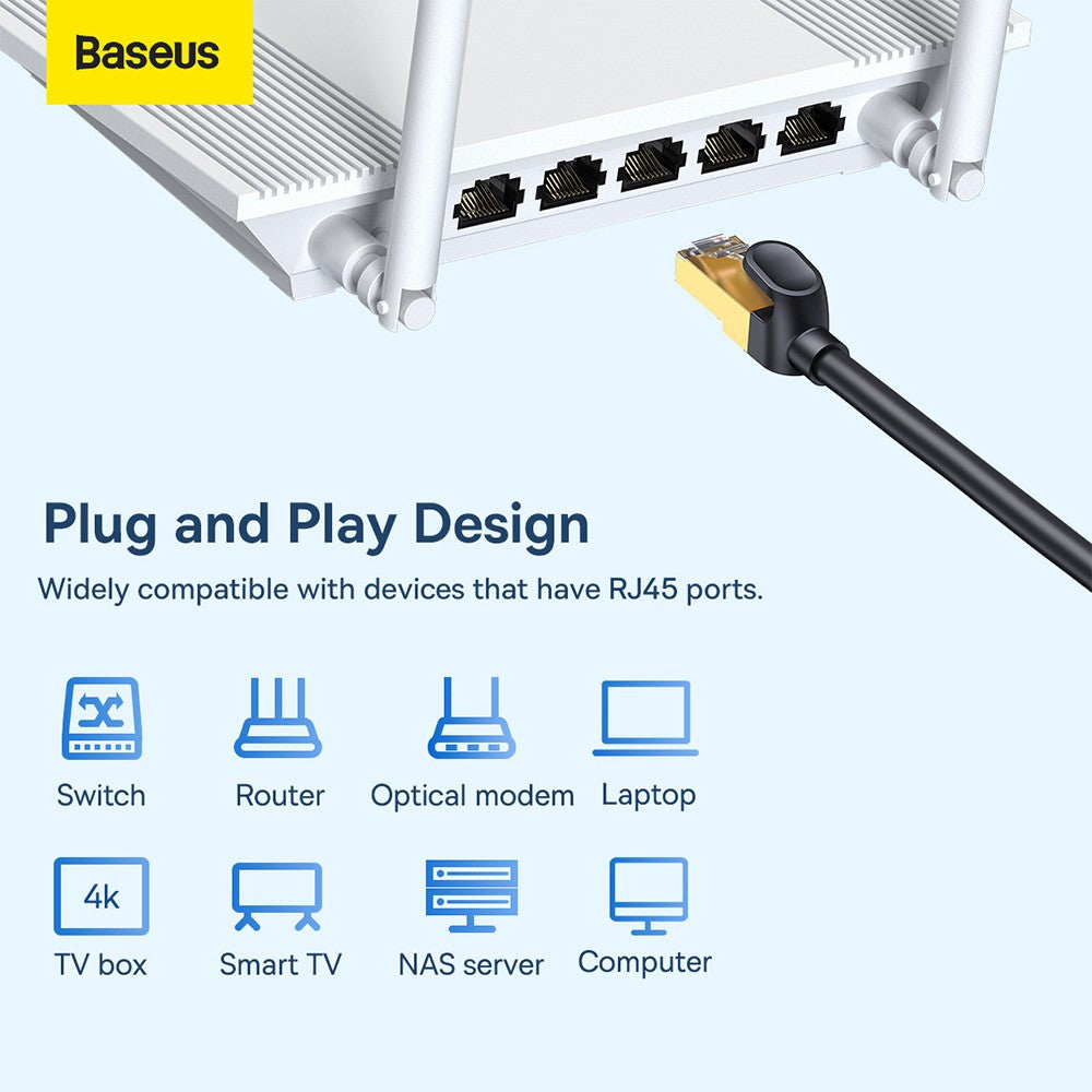 Baseus High Speed Seven Types of RJ45 10 Gigabit Network Cable 1/2/3/20/30M-Black