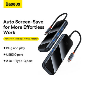 Baseus AcmeJoy 4-Port Type-C HUB Adapter (Type-C to USB3.0*4)-Dark Gray