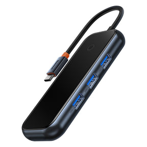 Baseus AcmeJoy 4-Port Type-C HUB Adapter (Type-C to USB3.0*4)-Dark Gray