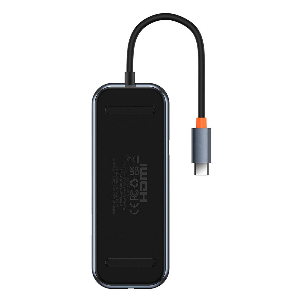 Baseus AcmeJoy 4-Port Type-C HUB Adapter (Type-C to USB3.0*4)-Dark Gray
