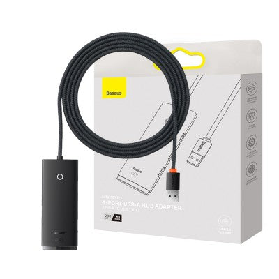Baseus Lite Series 4-Port Type-C HUB Adapter (Type-C to USB 3.0*4 ) 25cm/1m-Black