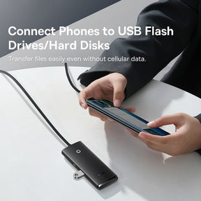 Baseus Lite Series 4-Port Type-C HUB Adapter (Type-C to USB 3.0*4 ) 2m-Black