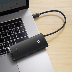 Baseus Lite Series 6-Port Type-C HUB Docking Station (Type-C to HDMI+USB3.0*2+PD+SD/TF)-Black