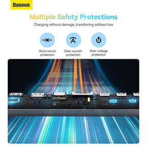 Baseus EliteJoy Gen2 12-Port Type-C HUB Adapter (Type-C to HDMI*2+USB3.0*3+PD*1+DP*1+SD/TF*1+RJ45*1+Type-C Data*1+3.5mm*1)-Dark Gray