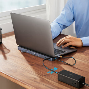 Baseus EliteJoy Gen2 12-Port Type-C HUB Adapter (Type-C to HDMI*2+USB3.0*3+PD*1+DP*1+SD/TF*1+RJ45*1+Type-C Data*1+3.5mm*1)-Dark Gray