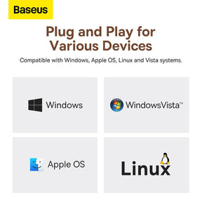 Baseus PioneerJoy 4-Port Type-C HUB Adapter (Type-C to USB3.0*4)-Gray