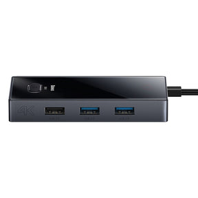 Baseus PioneerJoy 8-Port Type-C HUB Adapter (Type-C to HDMI4K@60Hz*1+USB3.0*2+USB2.0*1+PD*1+RJ45*1+SD/TF*1)-Gray